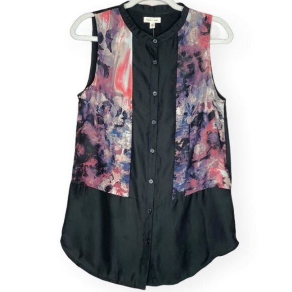 Silence + noise Urban Outfitters button down sleeveless printed design‎ blouse - Picture 1 of 7